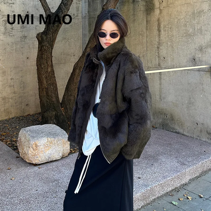 

UMI MAO Dream Moment Ultra Beautiful Reversible Rabbit Fur Coat Reversible Parka Stand Collar Short Thickened Winter Jacket