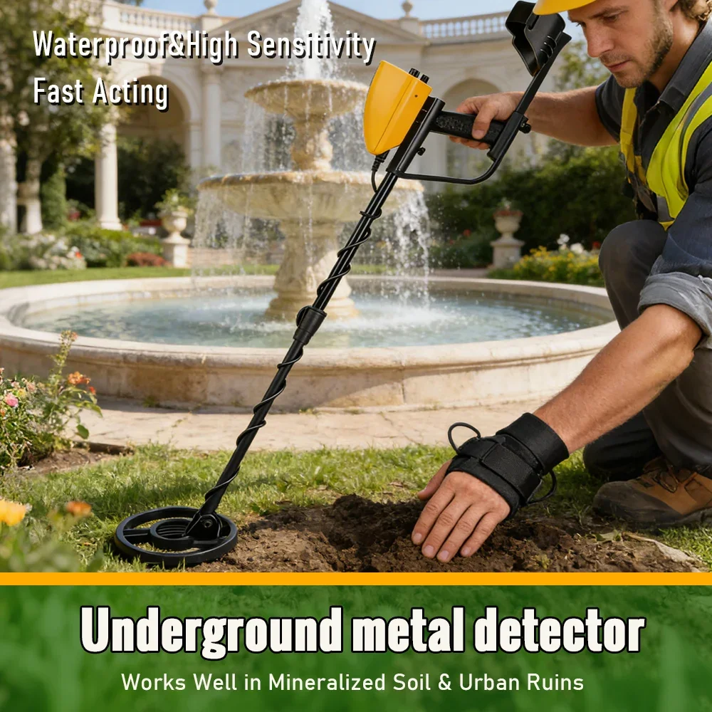 Underground Metal Detector Waterproof Search Coil Dual Detection Modes Gold Silver Detector for Beach Outdoor Treasure Hunting
