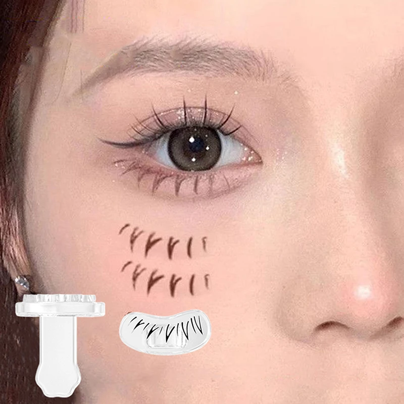 استنسل مع قالب سيليكون للرموش الصناعية ، استنسل بمقبض ، أداة احترافية ، ماكياج ، تحت ، كسول