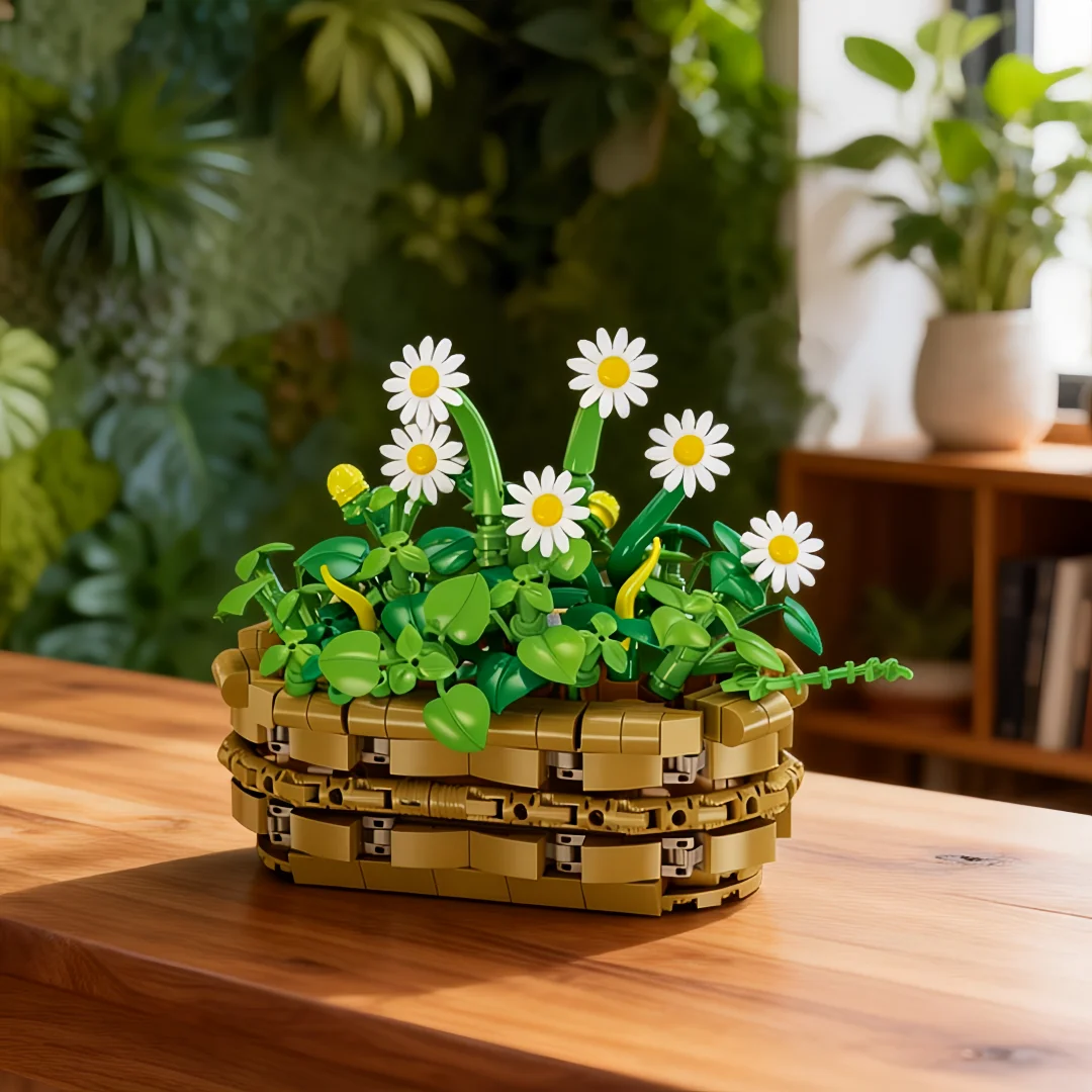 

KNEW BUILT Girls’ Eternal Flower Bouquet Building Blocks Toy-Desk & Home Decor,Thoughtful Gift,Educational Puzzle,Stress Relief