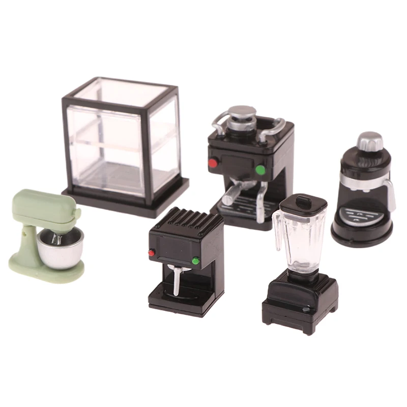 1pc Mini Puppenhaus Miniatur Möbel Kaffee Maker Kaffee Tasse Lagerung Regal Simulation Puppenhaus Dekor DIY Spielzeug Puppe Haus