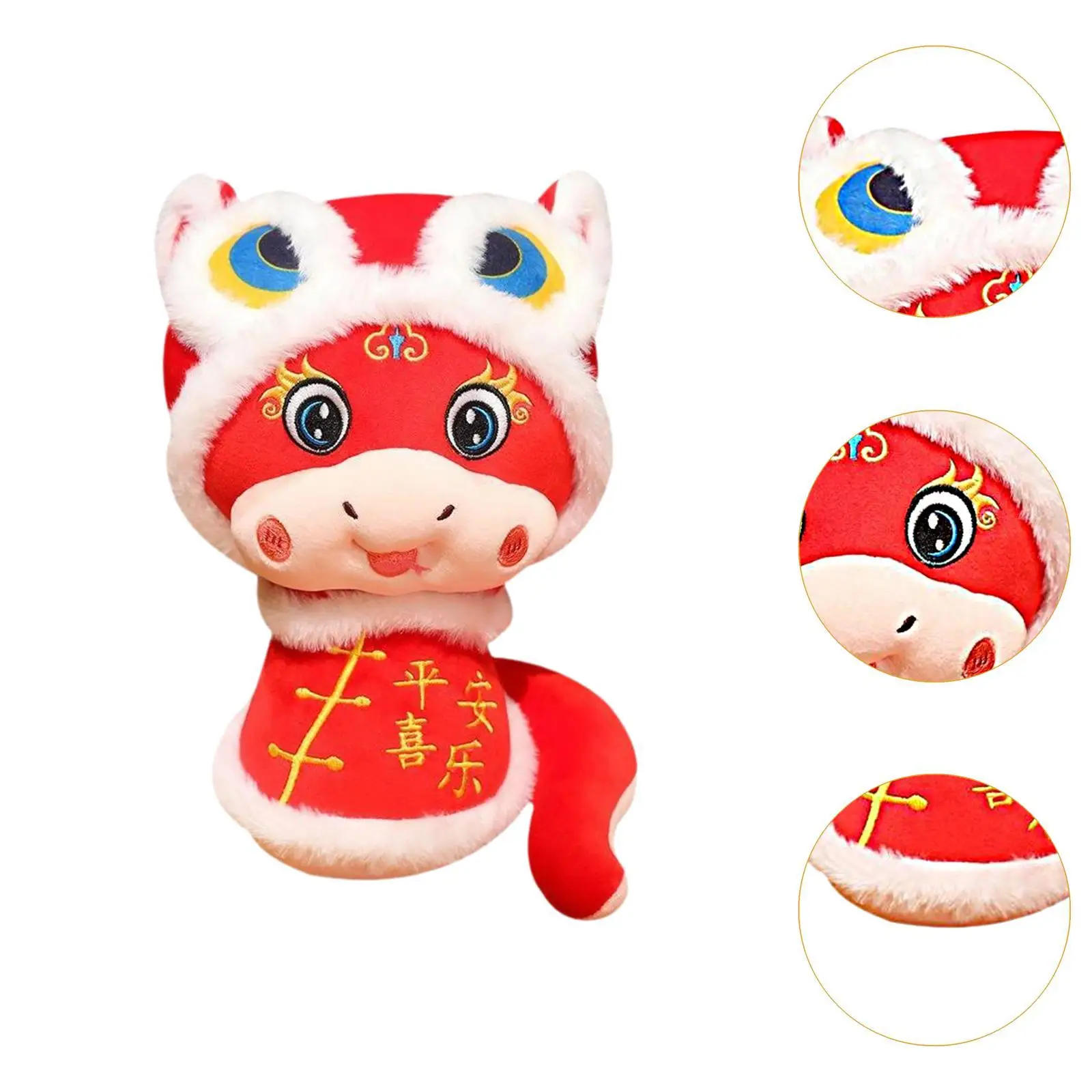 Chinese New Year Snake Plush Toy New Year Ornament Novelty Snake Doll Toy for Bedroom Hotel Dorm Living Room Household