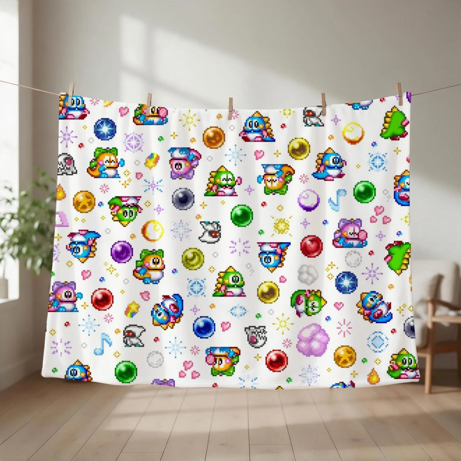 Bubble Bobble - White Throw Blanket cosplay anime christmas decoration Luxury Designer Soft Plush Plaid Blankets