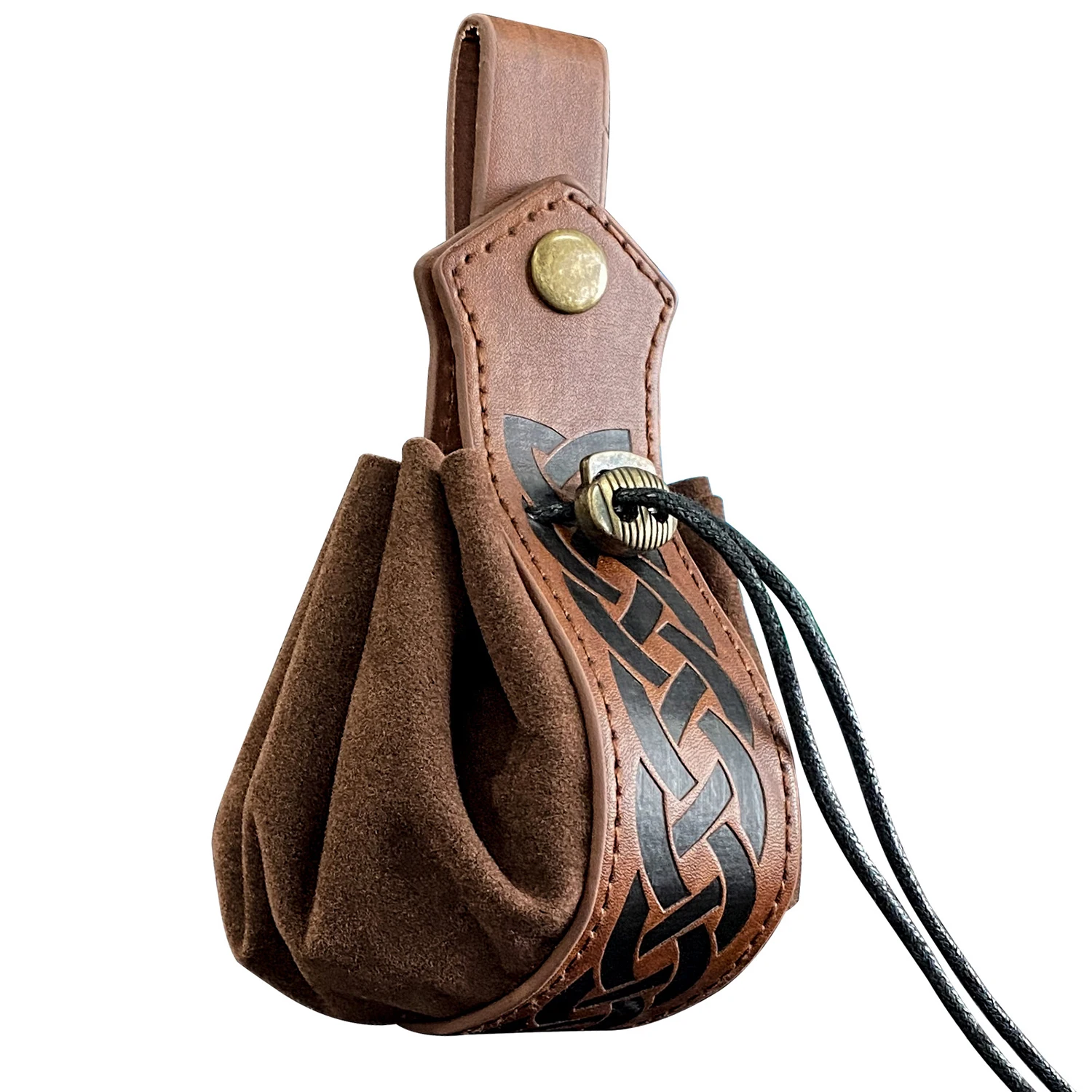 Bolsa de dinero Vintage Medieval para hombres y mujeres, accesorio de disfraz, bolso de cuero Vikingo, monedero