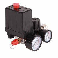 Air Compressor Valve Pressure Control Switch Air Compressor Pressure Switch 1/4in 4 Holes Controller Regulator Valve 90‑120PSI