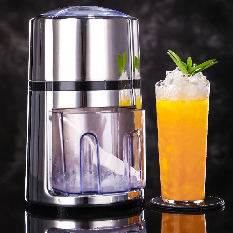 ماكينة حلاقة الثلج المنزلية الصغيرة كسارة مخروط الثلج المحمولة دليل سحق آلة الجليد المقلية عصير كتلة الجليد آلة التقطيع