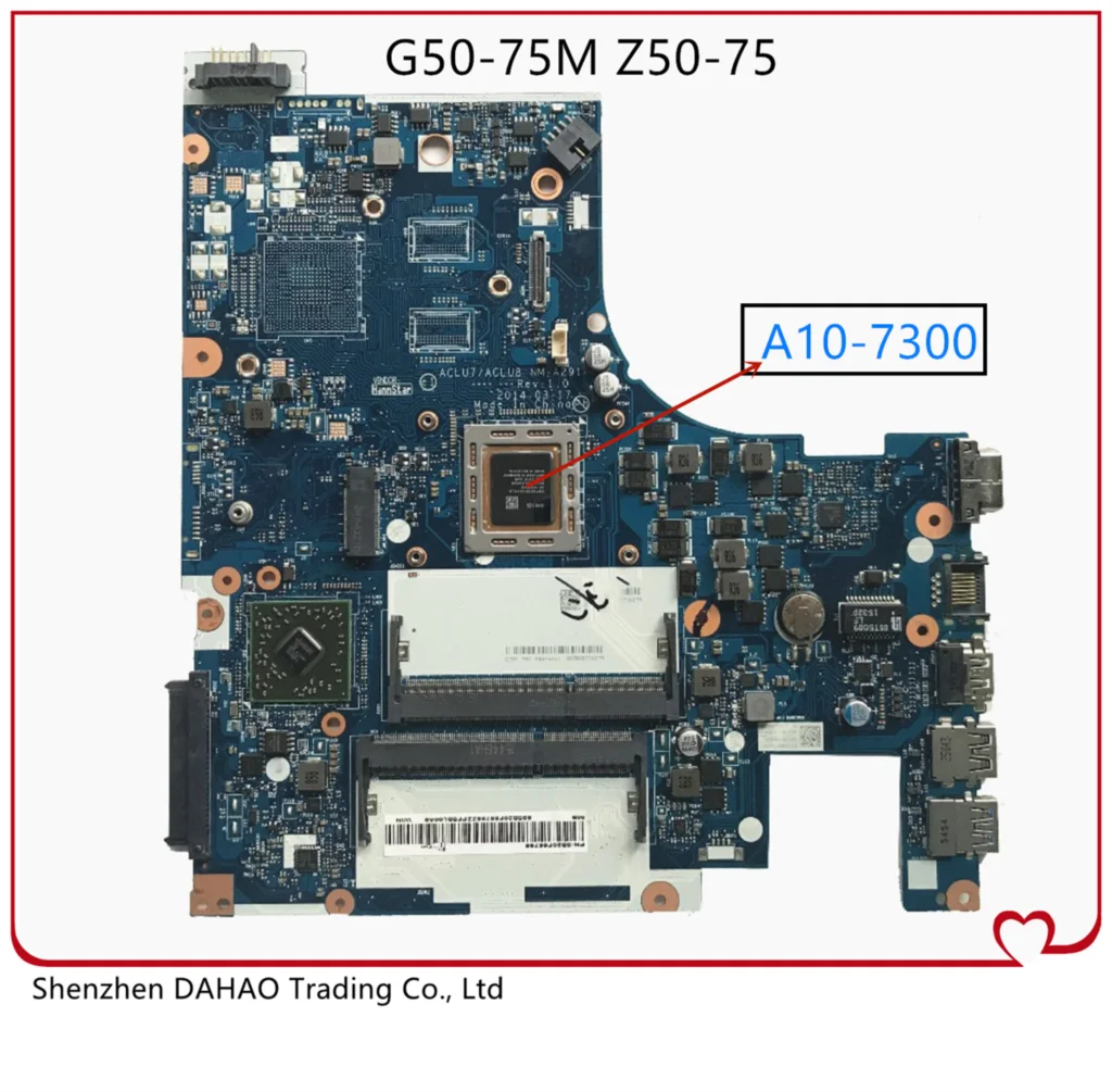 

ACLU7/ACLU8 NM-A291 motherboard for Lenovo Z50-75 G50-75M G50-75 motherboard with AMD A10-7300 CPU DDR3 100% test work