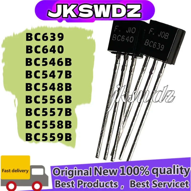 100 peças 100% novo bc639 bc640 bc546b bc547b bc548b bc556b bc557b bc558b bc559b transistor triodo on-92 0.1a