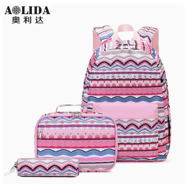 

Teenager Girls Laptop Backpacks Oxford School Bag Set Children School Backpack for girls Large Capacity 3Pcs Schoolbag For Girls