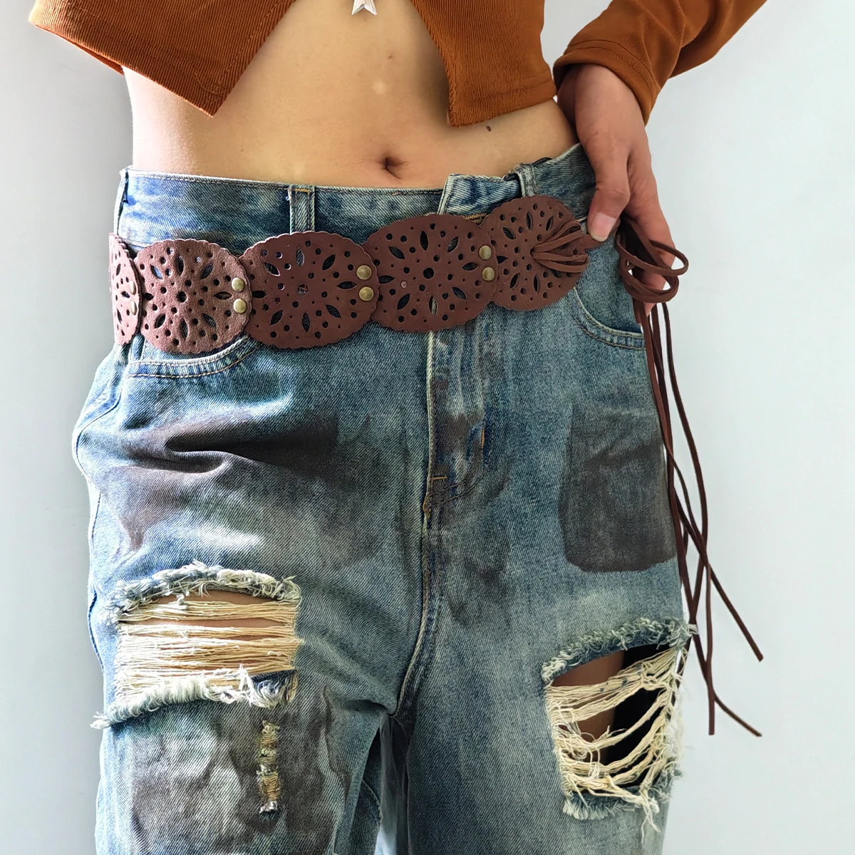 جديد الصيف الشتاء أزياء بسيطة أنيقة تنوعا قابل للتعديل طويلة لينة جلد الغزال حزام حبل رقيقة معطف اللباس الجينز زنار #1