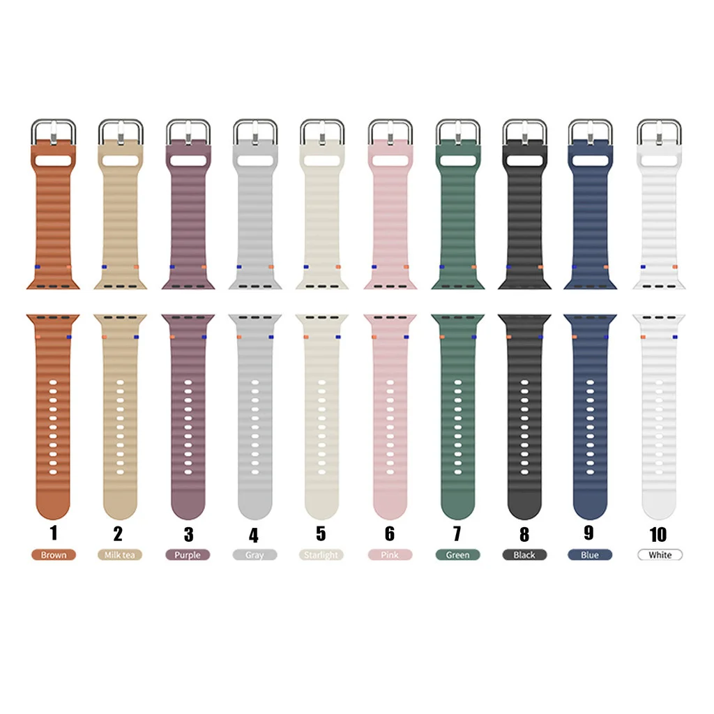 

Silicone Strap for Watch iWatch Ultra 49mm Series 10 987 SE 654 45 41 44 40 42 38MM Ultra2