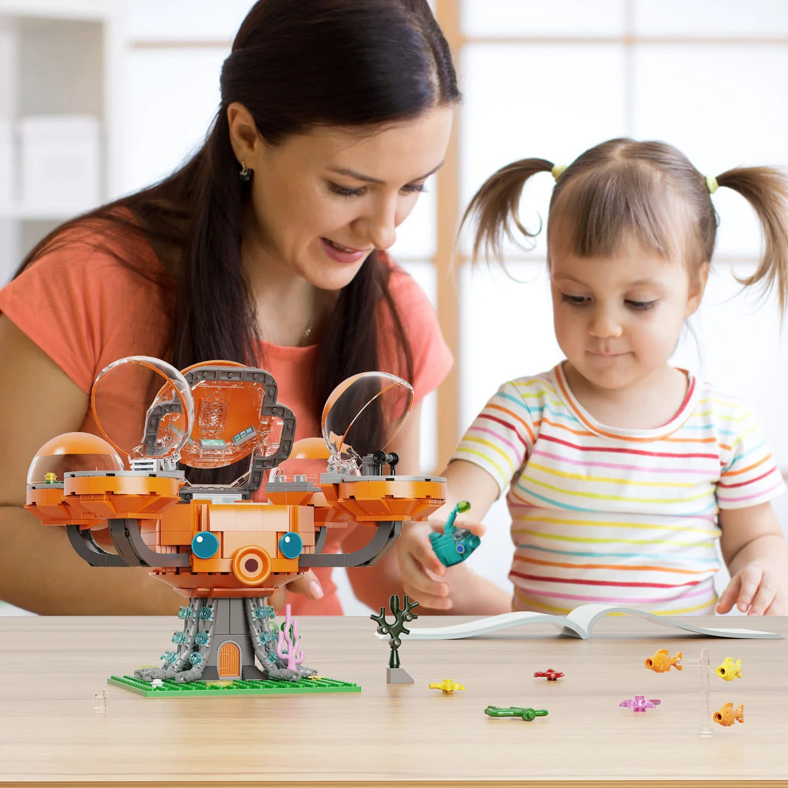 BZB Octopod Castle Model Kit Building Blocks Moc Ocean The Octonauts Bricks Octo-pod Bricks Kids Toys Kids Birthday Gifts