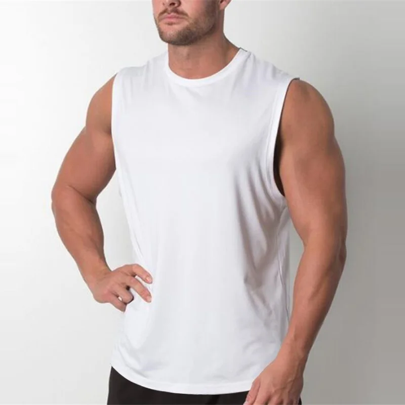 Muscleguys Plain Tank Tops Men Bodybuilding Singlet Gym Stringer Sleeveless Shirt Blank Fitness Clothing Sportwear Muscle Vest
