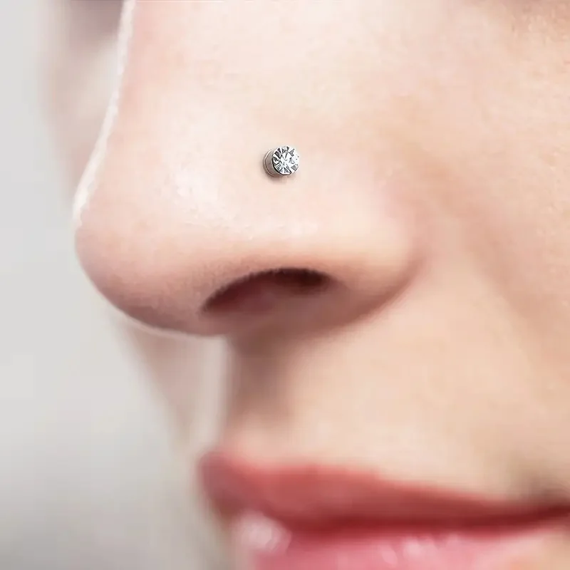 2-12Pcs Simple Stainless Steel Magnetic Nose Stud Earrings, 3mm Non-Pierced Body Jewelry For Male and female view 3