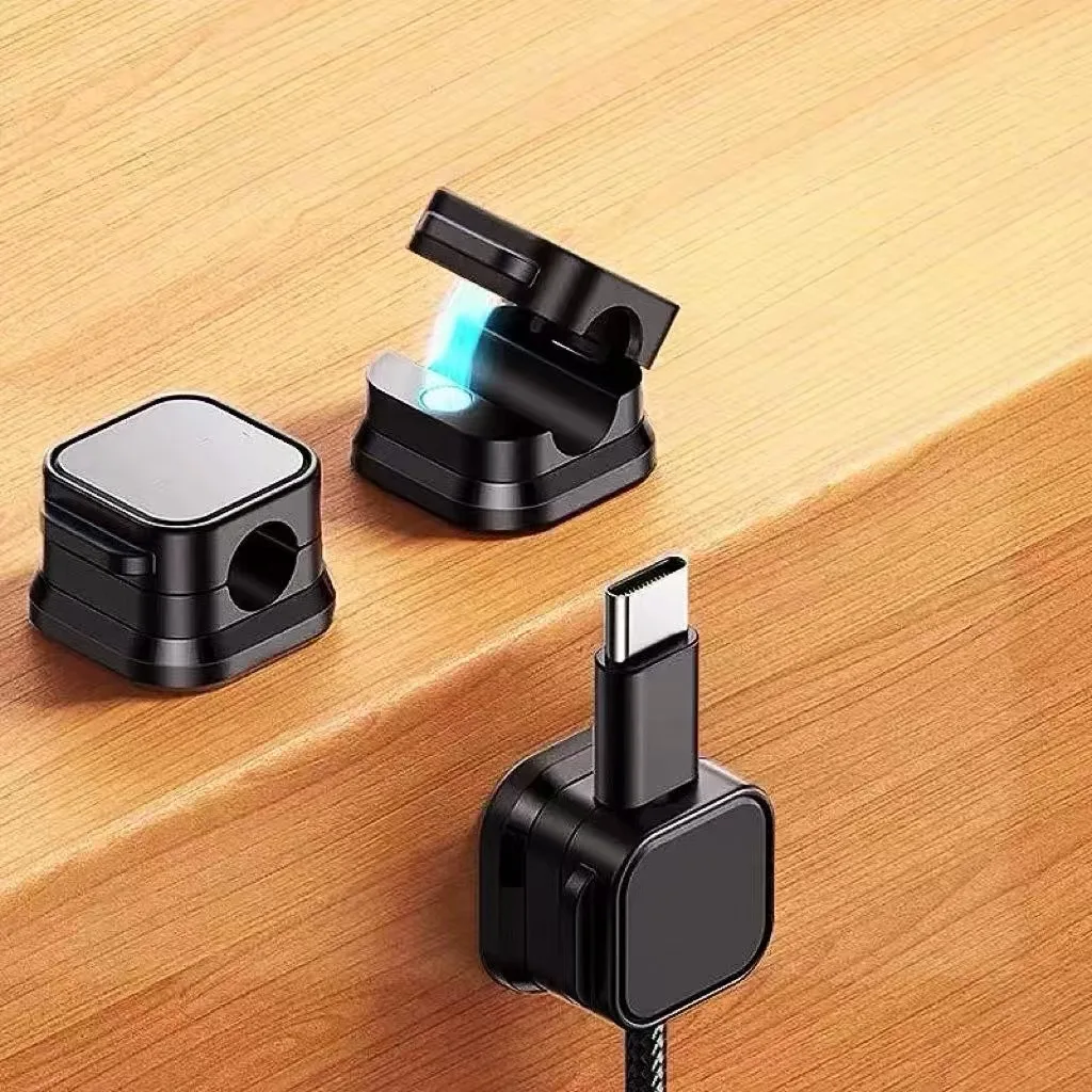 10pcs Magnetic Cable Organizer desktop Car Data Cable Storage and Organization Mobile Phone Charging Clip Fixed Artifact Buckle
