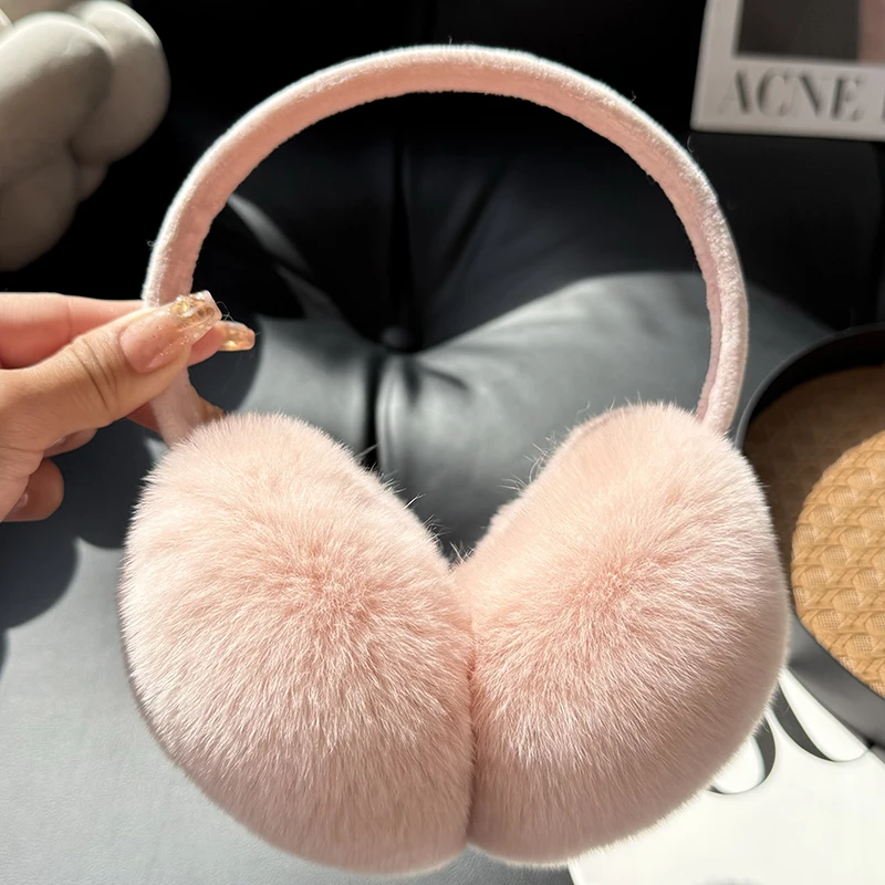 نمط جديد النساء 100% الطبيعية ريال ريكس الأرنب الفراء غطاء للأذنين الشتاء موضة الفتيات ريكس الأرنب الفراء غطاء للأذنين الروسية أفخم الفراء إيرفلاب #4