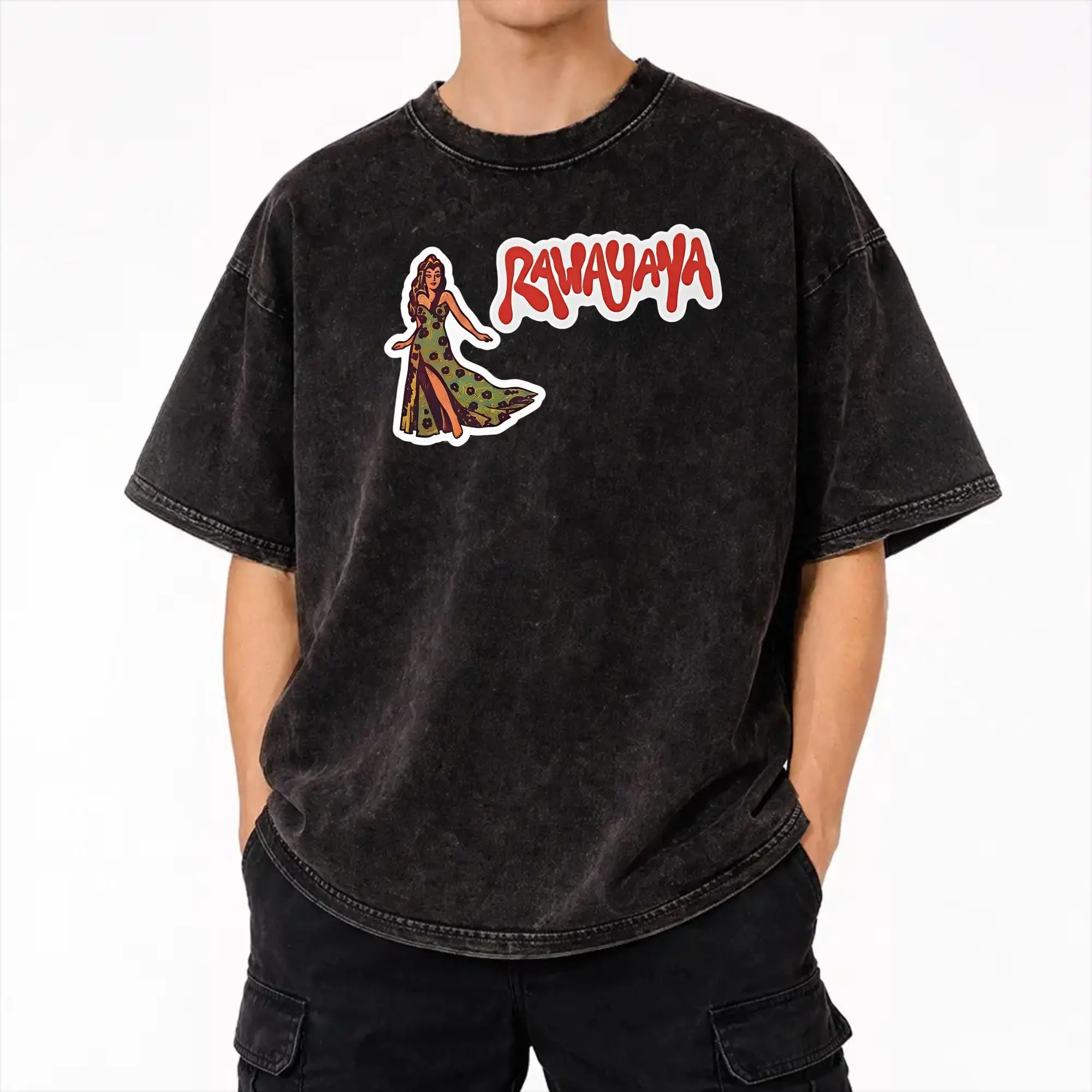 Rawayana ¿Donde Es El After? 2026 Album Washed T Shirt Apparel Oversize T-Shirt  Men Women Tee