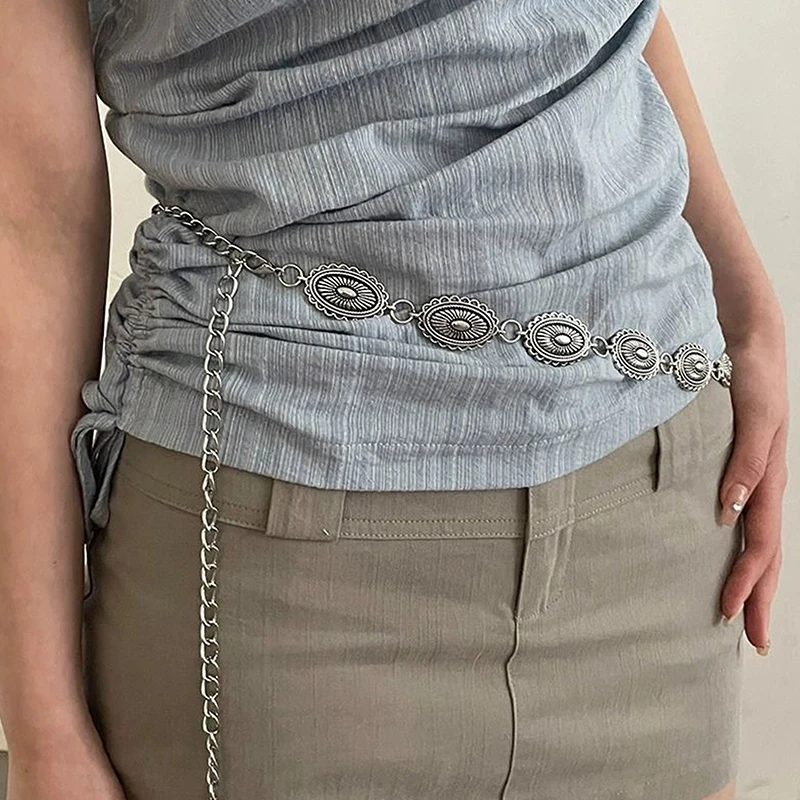 Ceinture de taille bohème en métal de style ethnique rétro pour femmes, pull polyvalent, joint JOWaist, accessoires de décoration Linge, mode