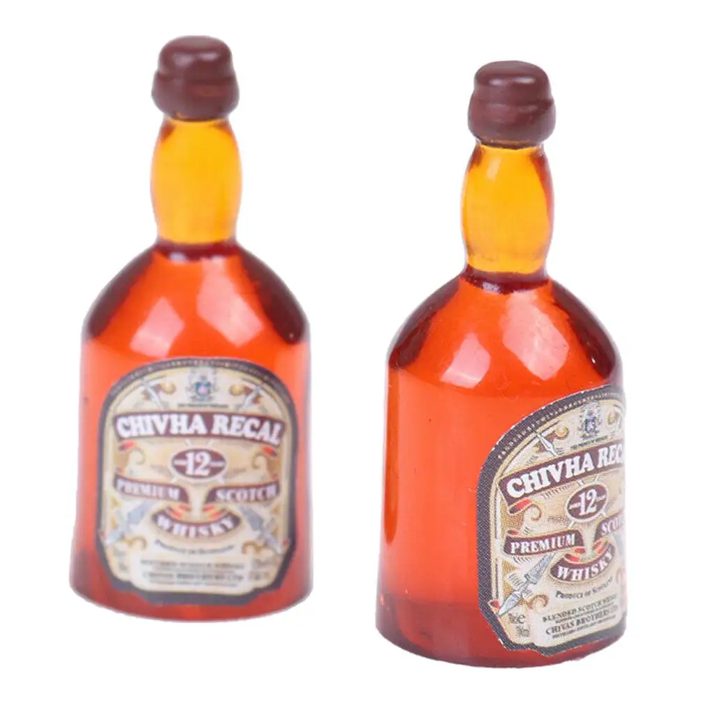 Dollhouse Wine Bottles Resin Miniature Accessories 1 12 Scale Kitchen Decor for Toy House Play