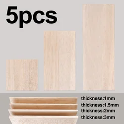 1-6mm 5PCS Lightweight Craft Wood Board DIY Model Building Carving Handicraft Material Balsa Wood Chips Woodwork Craft Supplies