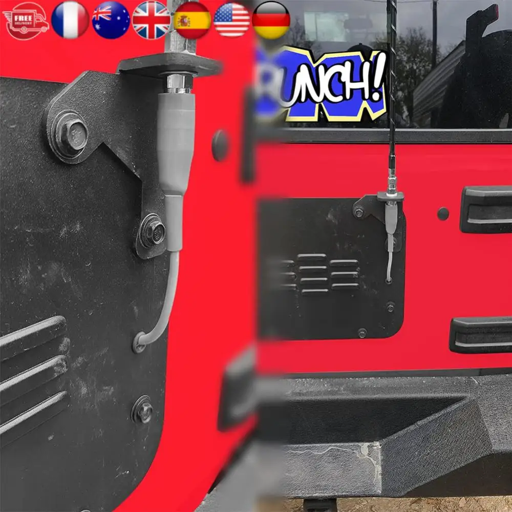 سيارة الباب الخلفي CB هوائي جبل حامل قوس إطار احتياطي للسيارات CB هوائي جبل لرانجلر JK غير محدود 07-18 اكسسوارات