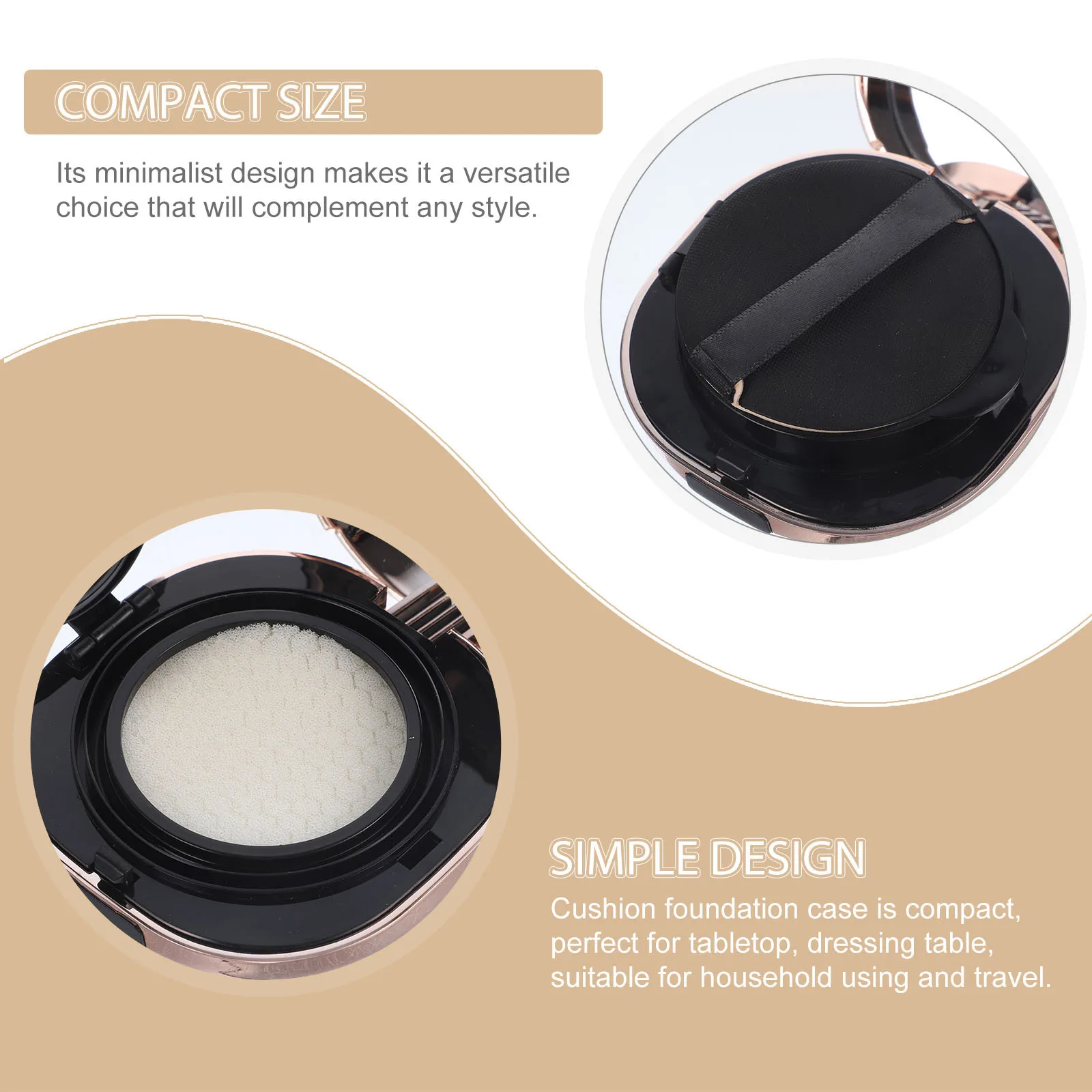 

Cushion Foundation Case Portable Travel Size Loose Powder Container With Puff Makeup Storage Box For Women Teens