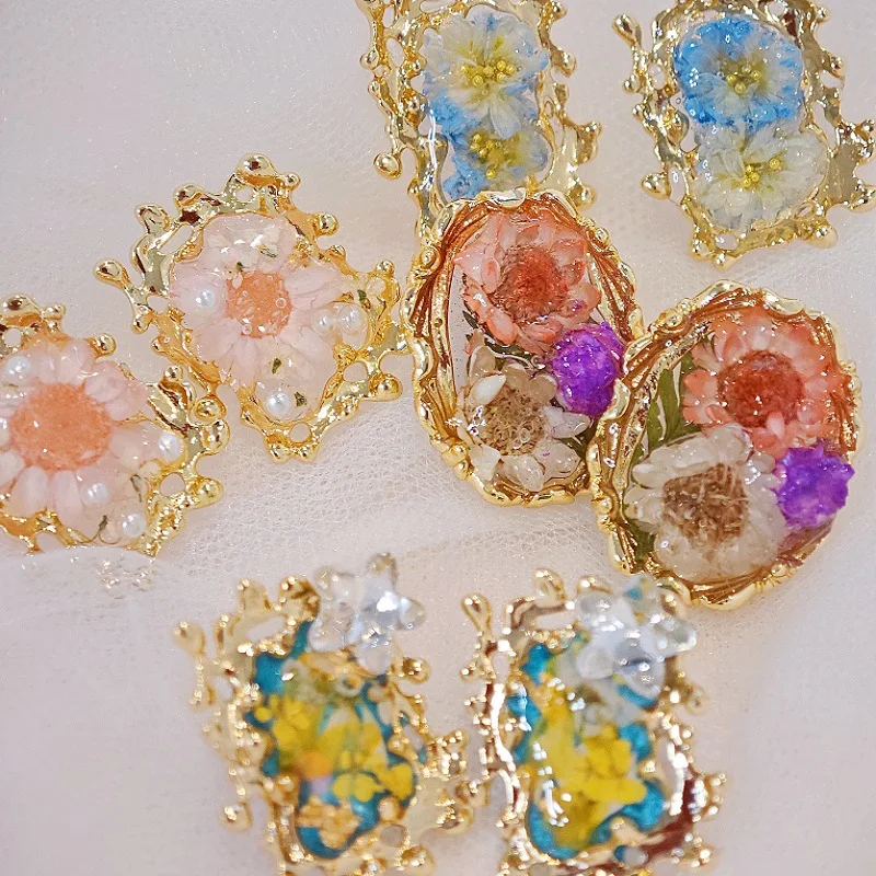 

3254 Wholesale Trendy Handmade Dried Flower Series Exquisite Earrings Starry Gorgeous Earrings Creative Christmas Birthday Gift