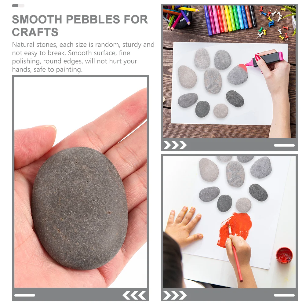 20 Pcs Children's Hand-painted Stones Natural River Smooth Beach Pebbles Plant Painting Crafts Making Rocks For Adults