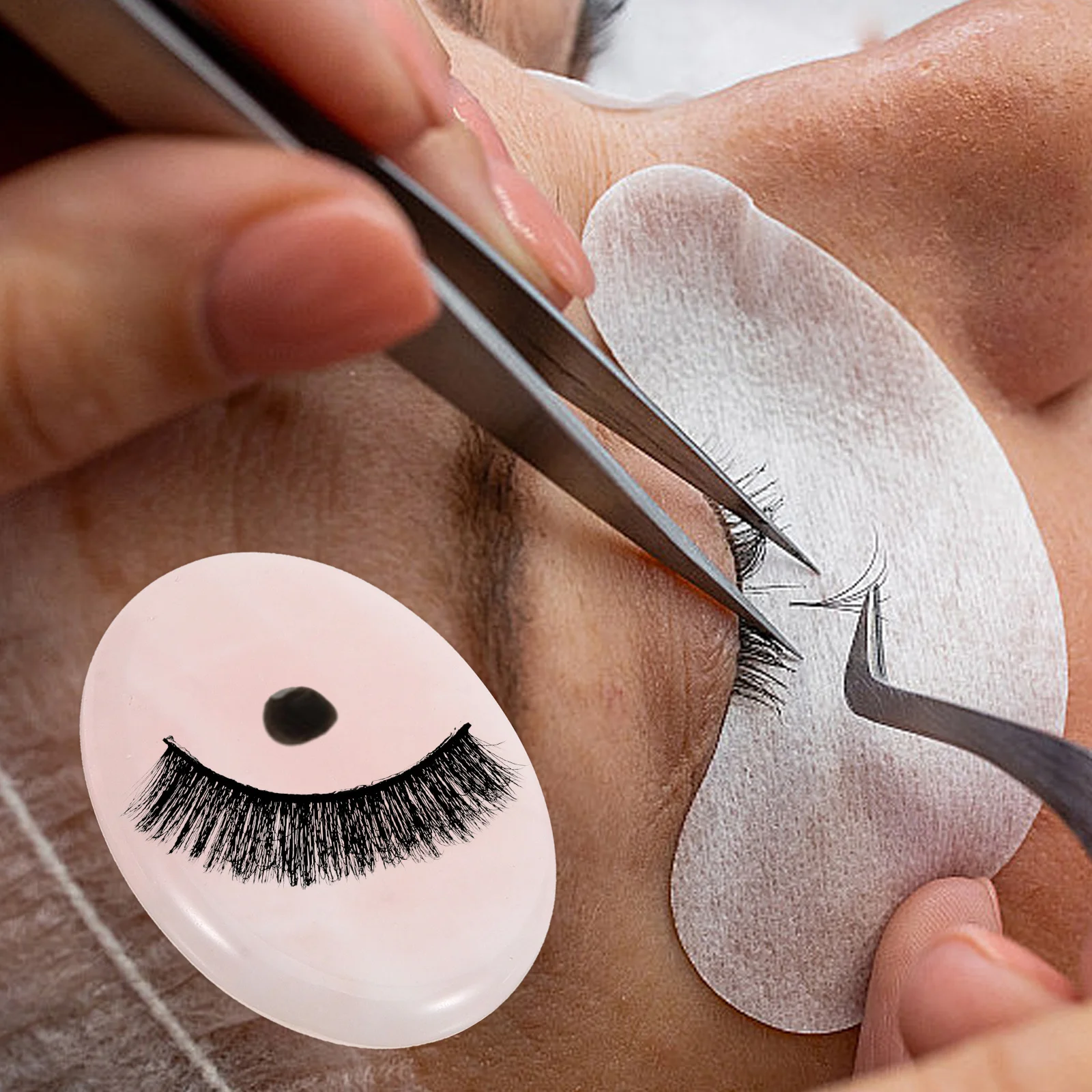 3 pçs jade extensão de cílios palete titular para cola de chicote bandeja de cílios postiços ferramenta enxertia portátil tamanho pequeno fácil de usar