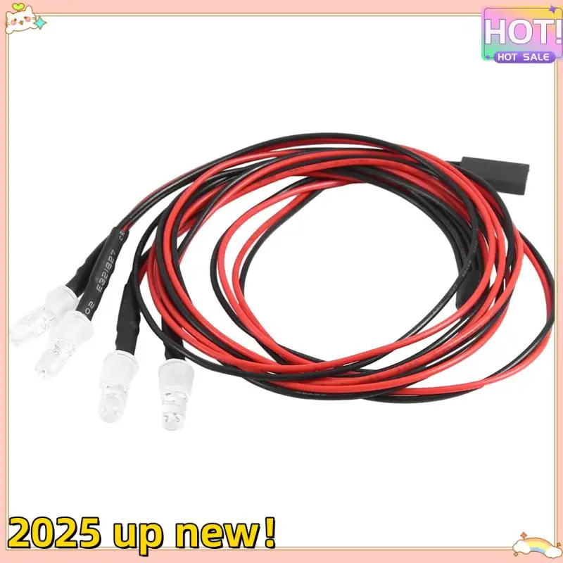 Classy-5PCS 4LED 5Mm Headlights RC Accessories LED Lights For 1/10 Model Drift Car Vehicle, Red And White