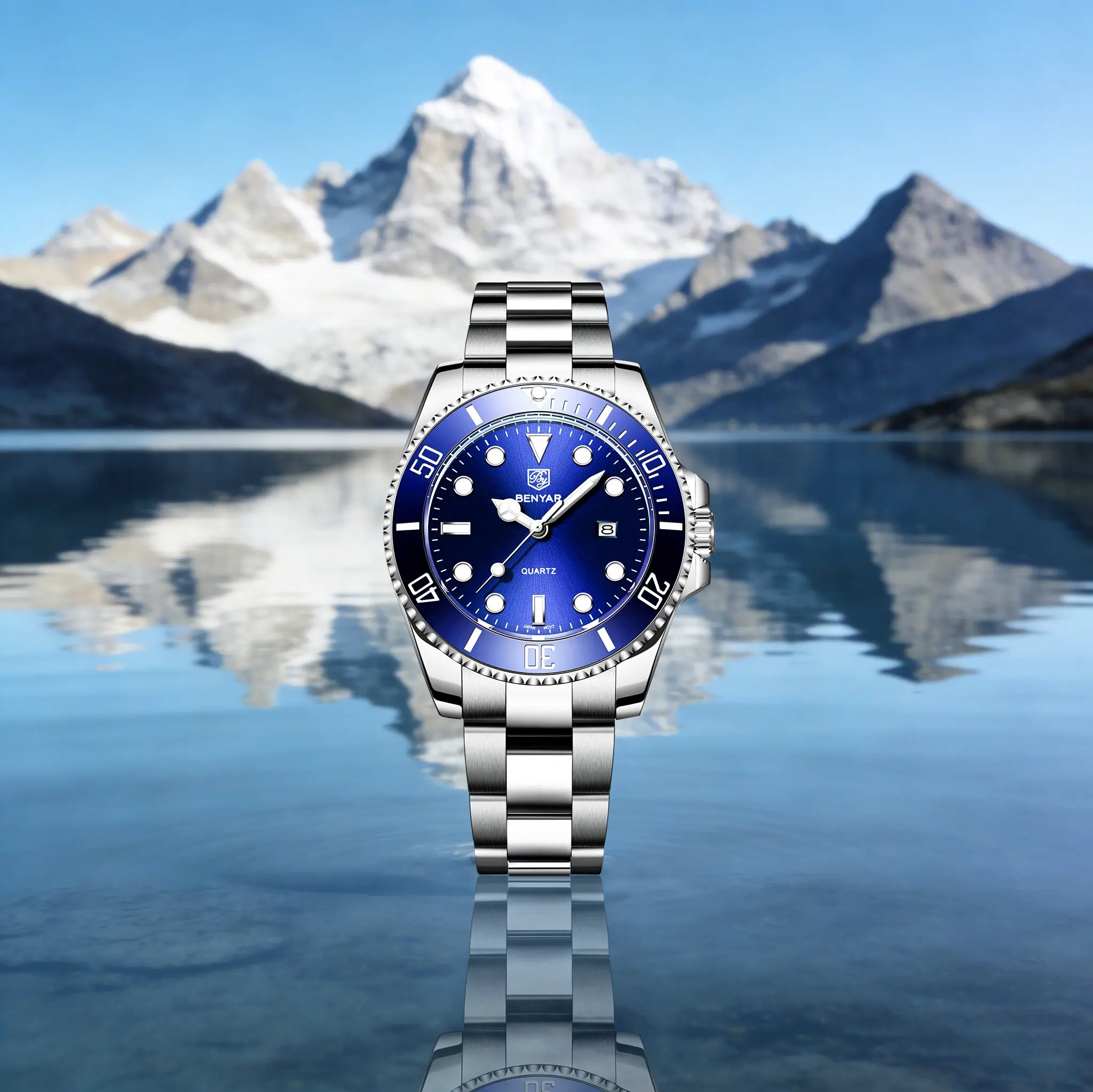 2026 BENYAR Urban Casual Men Quartz Watch Sophisticated Style Stainless Steel Hardlex Calendar Luminous Clock Best Selling Model