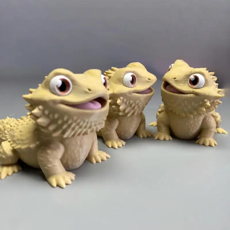 3D-gedruckte niedliche Bartagame-Figur, Eidechsenstatue, Schreibtischdekoration, Geschenk für Reptilienliebhaber, Heimdekoration, Tierkollektion, Bastelartikel – Detail 6