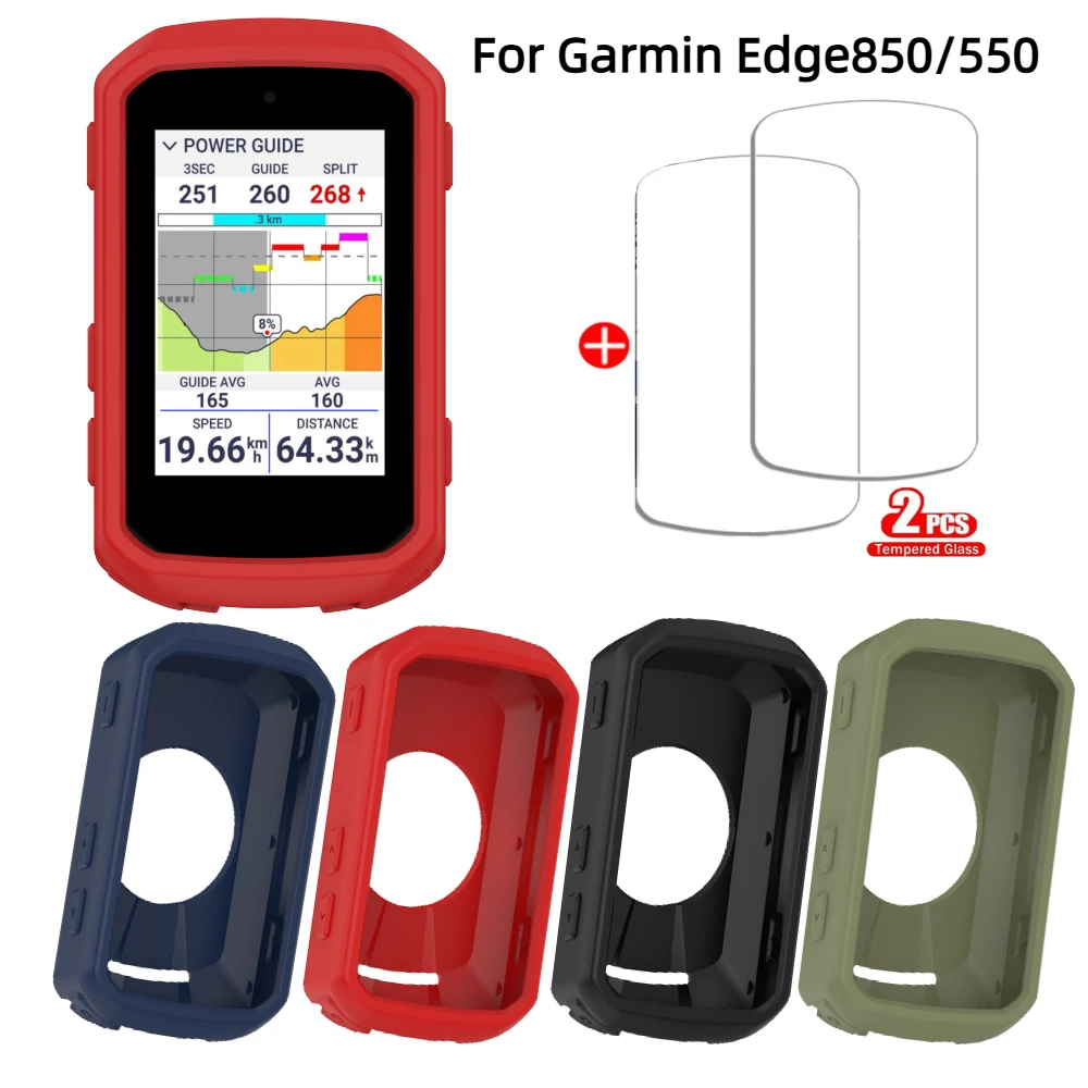 Funda Silicona + Protector Pantalla (TPU) Para Garmin Edge 1050 – Pack 2 Piezas – Prueba De Golpes Y Polvo (Negro)