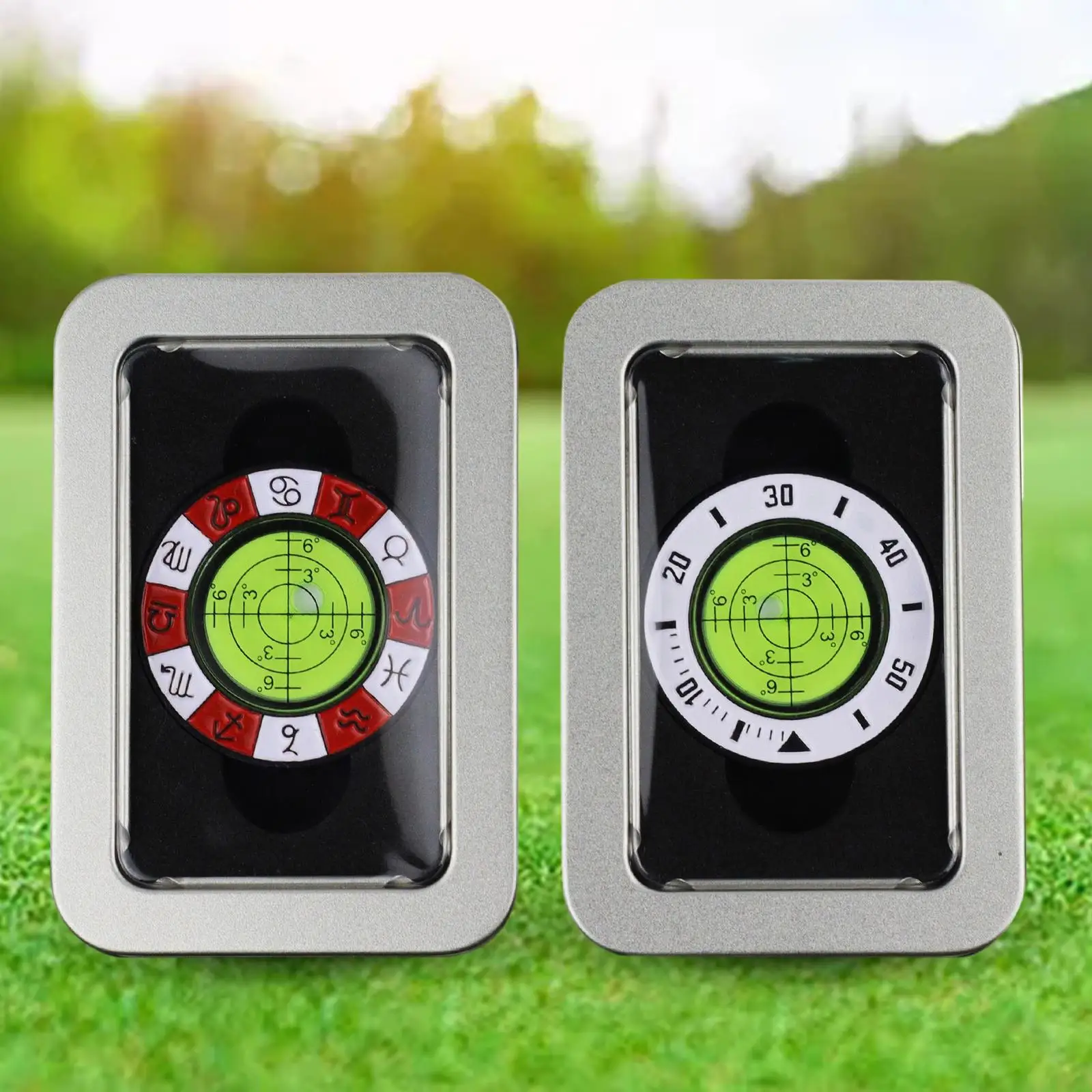 Magnetic Golf Ball Marker Bubble Level Golf Alignment Reader Tool High Precision