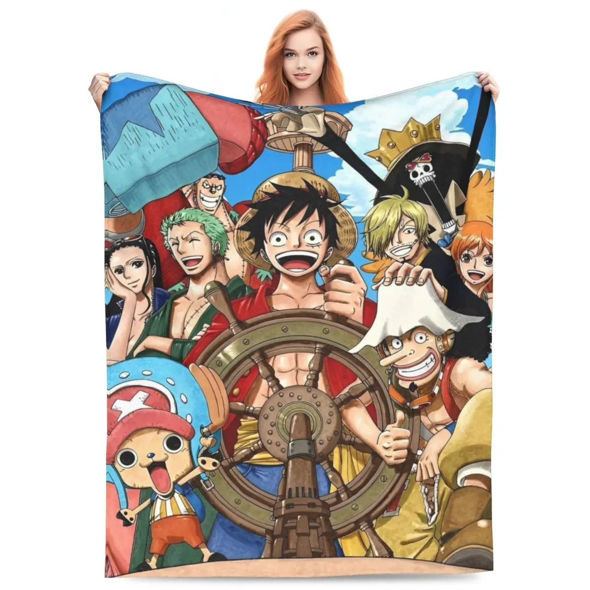 Soft Blanket Camping O-One P-Piece Anime Bedding Throws Flannel Bedspread For Home Decor Comfortable Sofa Bed Cover