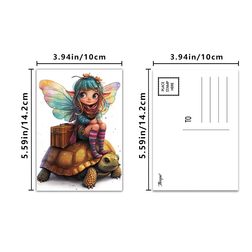 16pcs Art Fairy Postcards, New Year Gift, Christmas Gift, Living Room Decoration, Bedroom Decoration, High-Quality Cards