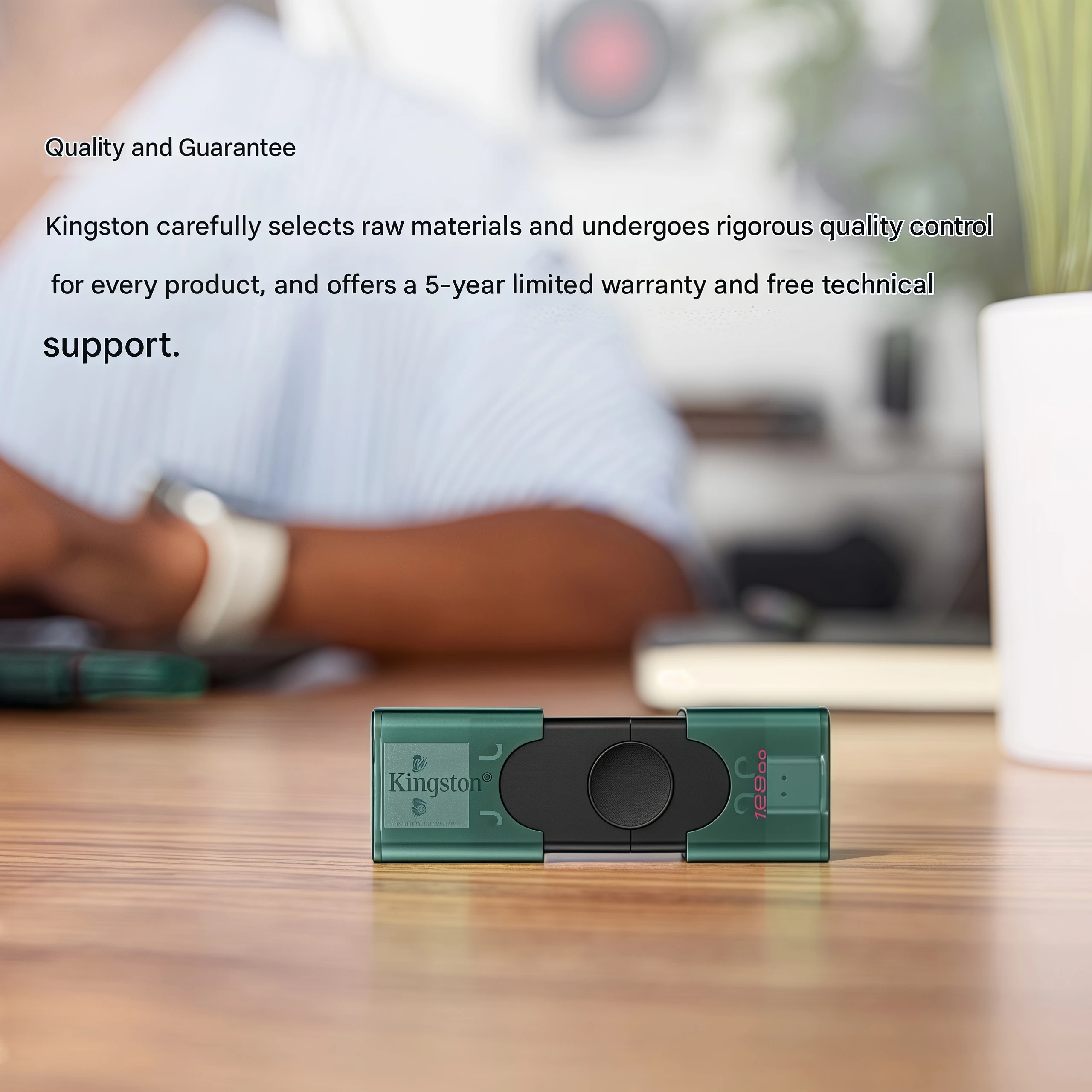 محرك أقراص فلاش USB من Kingston Type-C USB 3.2/Gen 1 ثنائي الواجهة (الهاتف المحمول/الكمبيوتر ثنائي الاستخدام، سعة عالية، صغير عالي السرعة)