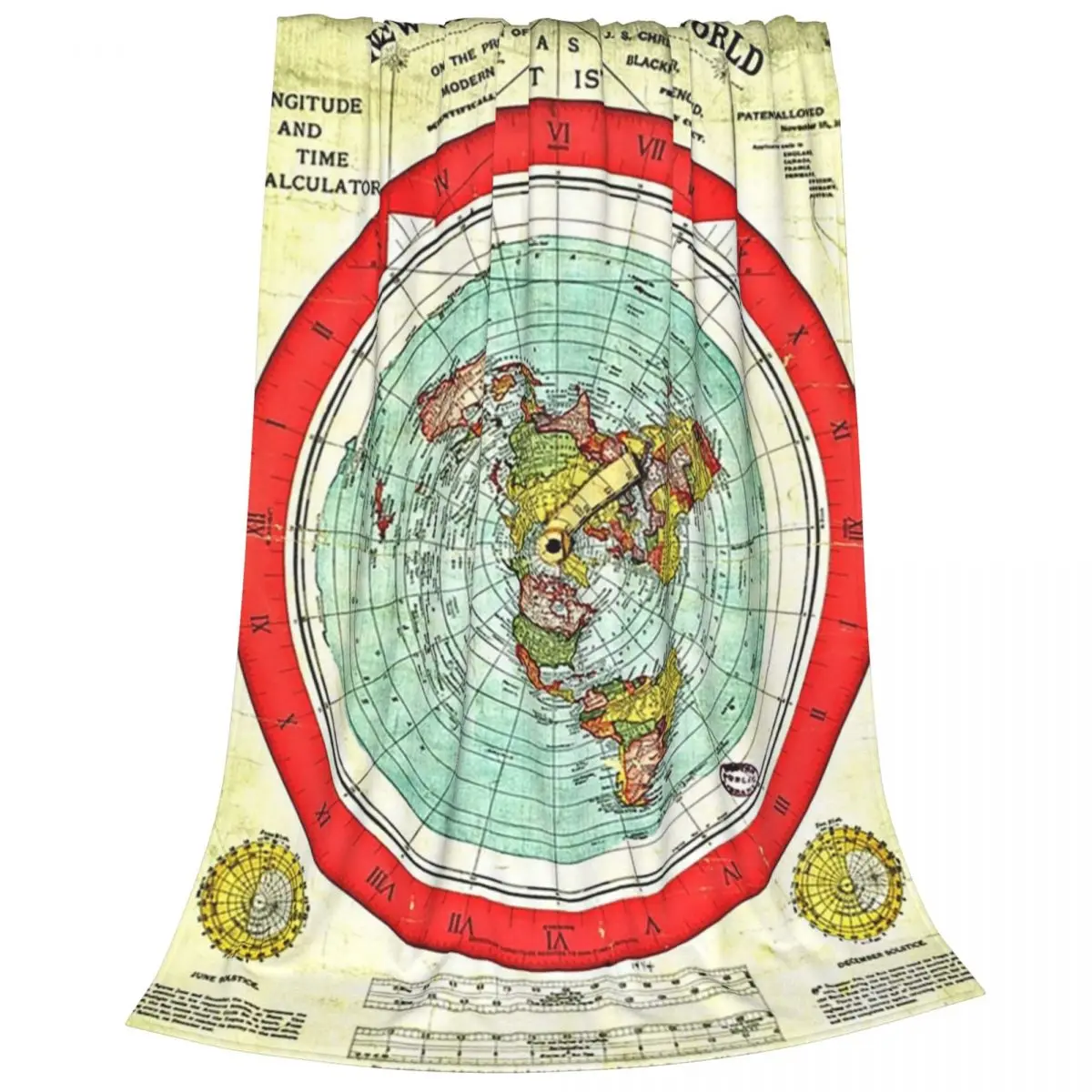 Gleason 1892 Flat Earth Map Research Flat Earth Blanket Fleece Warm Sofa Throw Blankets For Home Bedroom Throws Bedspread Quilt