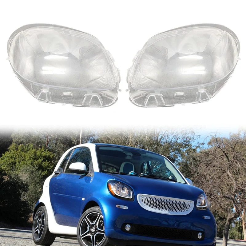 

Car Headlight Shell Lamp Shade Transparent Lens Cover Headlight Cover For Benz Smart Fortwo Forfour 2016-2019