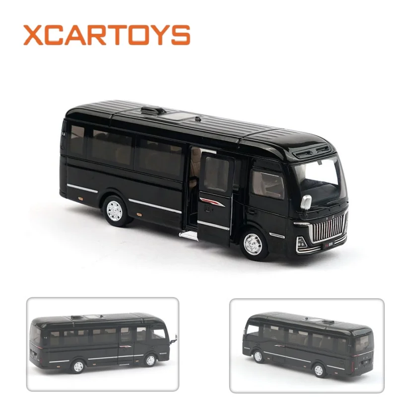 XCARTOYS 1/64 Mini Diecast Alloy Car Model Hongqi Guoyue Black Classic Chinese Vehicle Collectible Miniature Car Toy for Gift