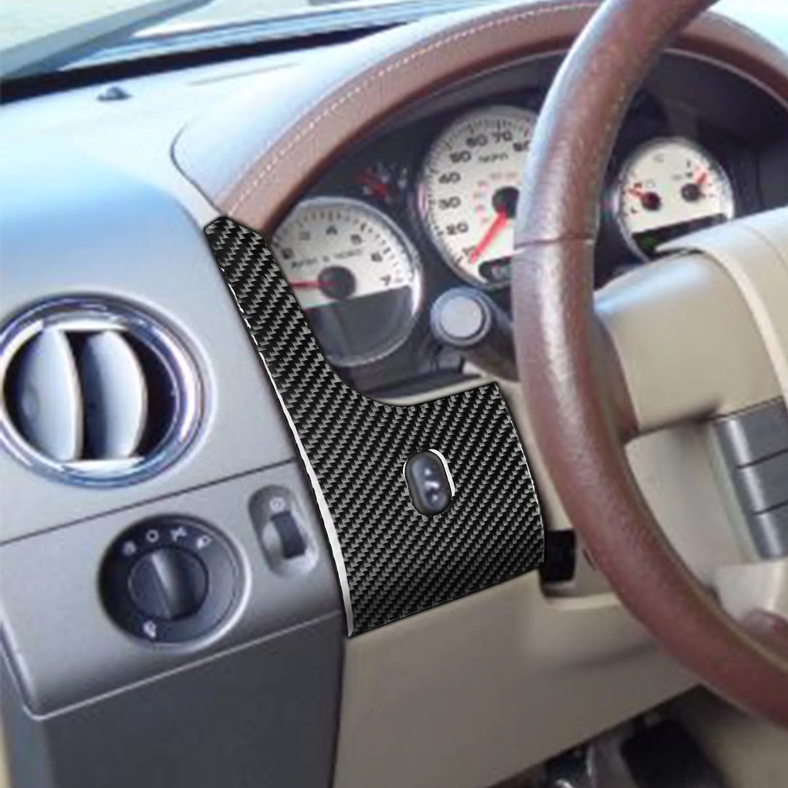 Real Carbon Fiber Car Accessories Speedometer Side Panel Trim Cover Soft Sticker For Ford F150 FX4 2004 2005 2006 2007 2008