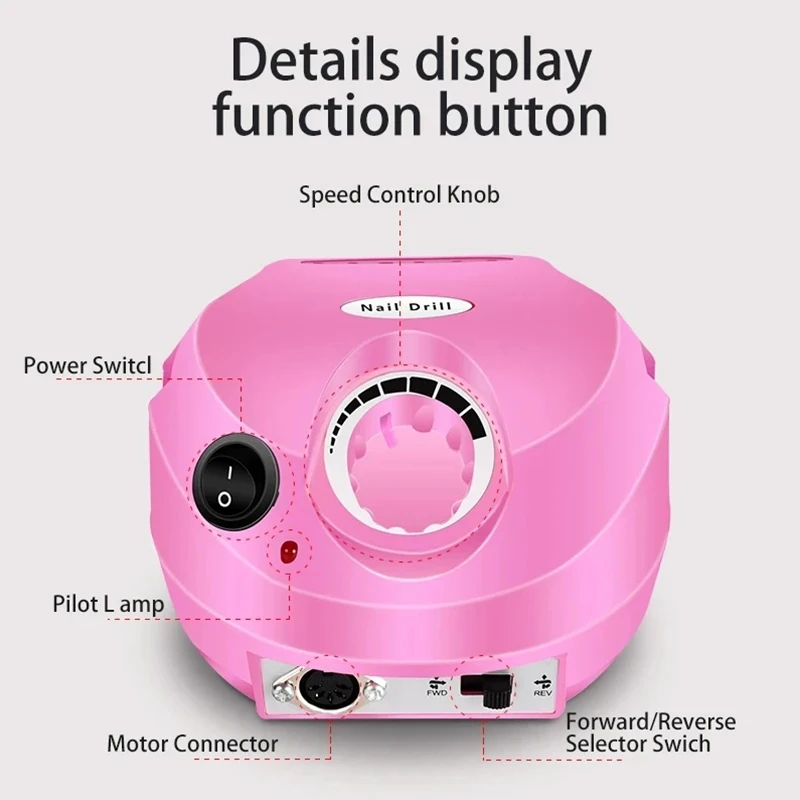 35000RPM Electric Nail Drill Professional Manicure Machine Nail Sander With Nail Drill Bits Portable Nail Salon Nail Files Kit