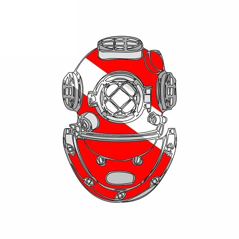 

8*13cm Personality Car Sticker for Scuba Diving Diver Helmet Graffiti Creative Decals Vintage Car Scratch-Proof Decoration