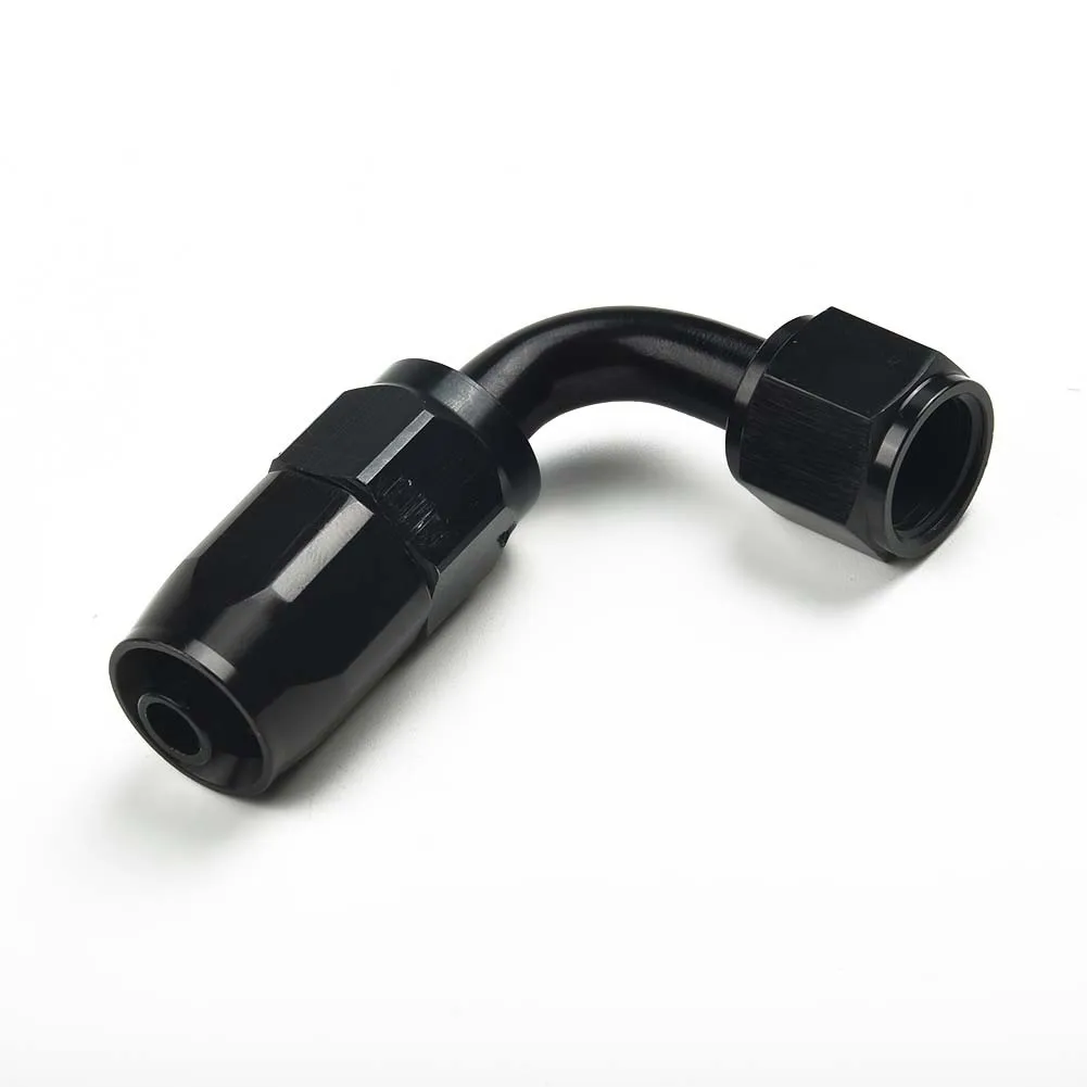 90 Degree Swivel Hose End Fitting AN6 -6AN Accessories Adaptor Black Female Threads Parts Replacement Reusable