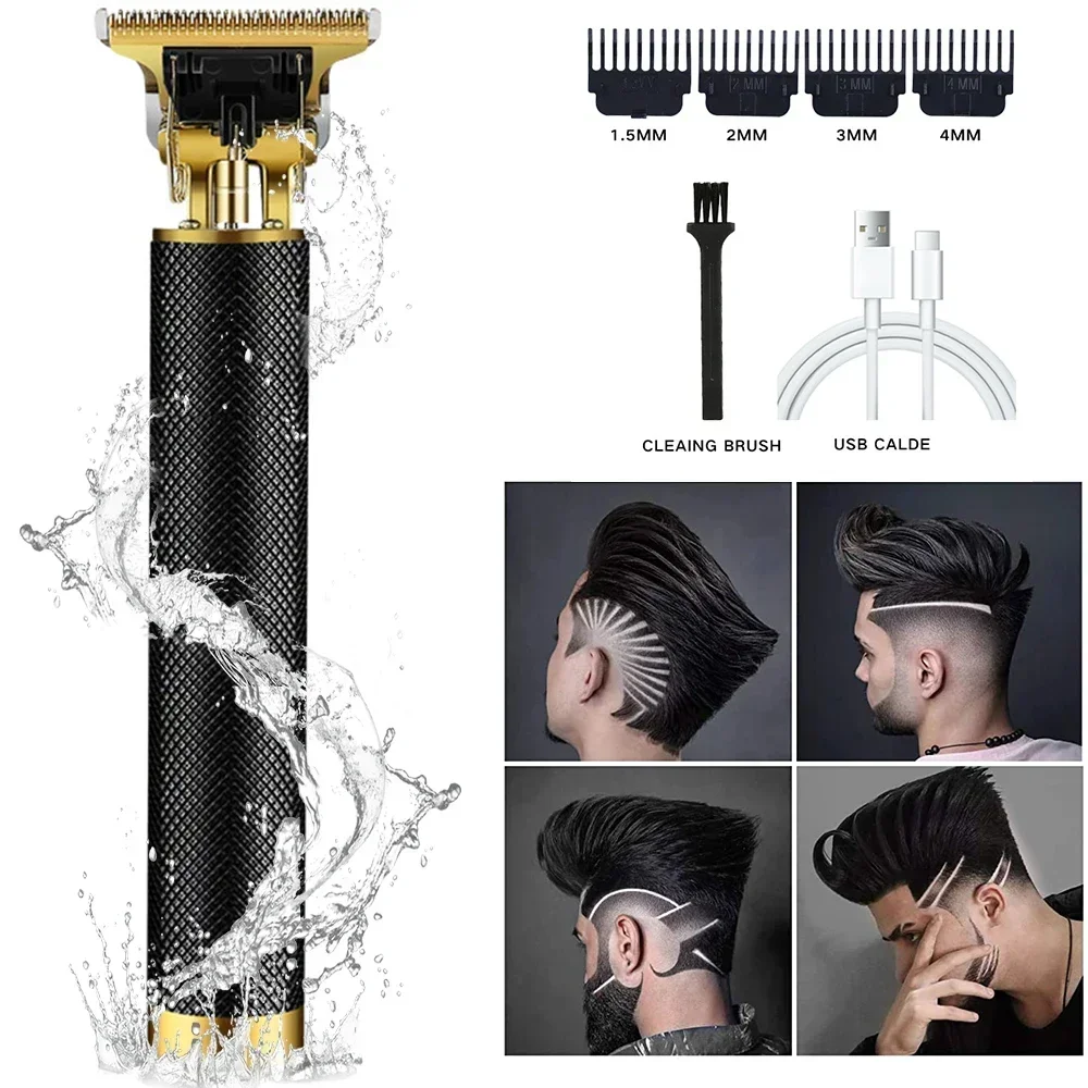 Aparador elétrico do cabelo do USB T9 para homens, Máquina de corte do cabelo, Clippers de cabelo recarregáveis