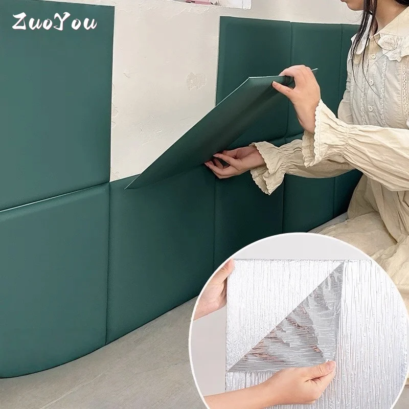 

35×35CM Wall Stickers Self-adhesive Waterproof Anti-collision for Kids Leather Soft Bag Bedroom Living Room Home Decoration