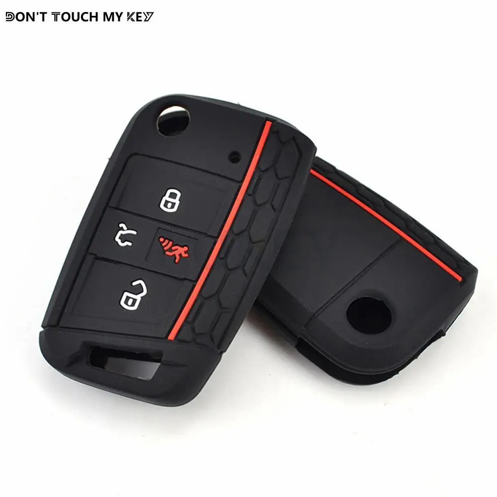 4 Buttons Flip Remote Smart Key Fob Silicone Skin Case Cover For VW Golf Alltrack Sportwagen Tiguan POLO Atlas For Skoda Octavia