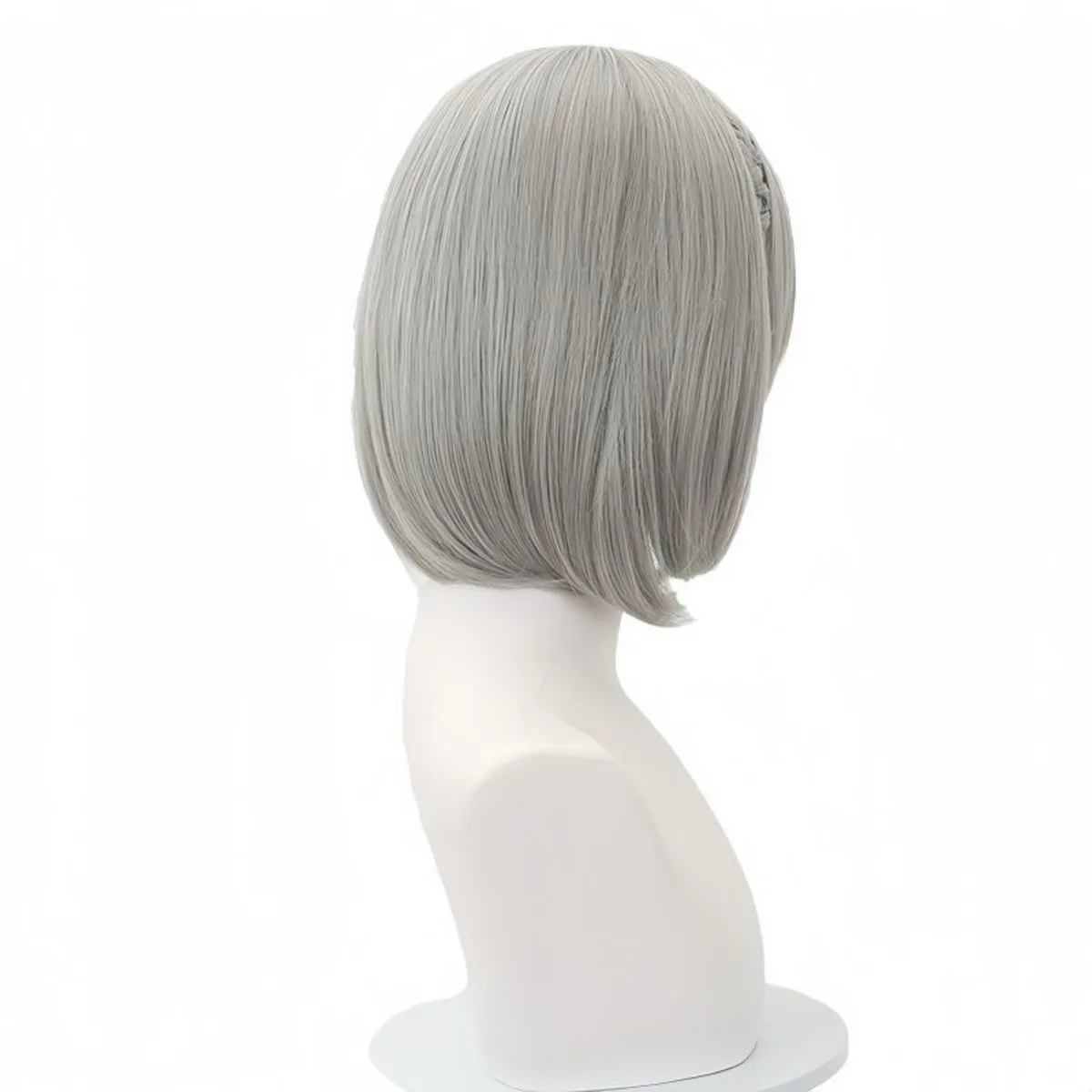 Peluca de cosplay corta de red transpirable para Mai Xiaowen (Delta Force) |   Pelo gris realista con gorro completo trenzado de espina de pescado