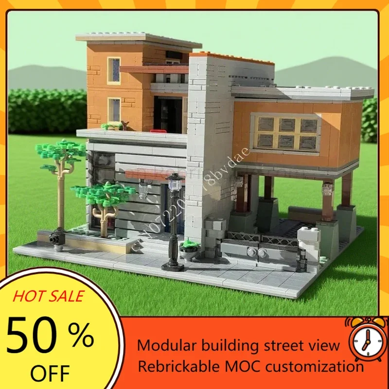 

1627PCS Modern House Modular MOC-76218 Creative Street View Custom Puzzle Architecture Model Educational Assembly Toy Gift