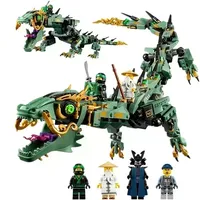 Mecha Dragon Building Blocks Fit Ninja Toys For Kids Green Mech Dragon Bricks Boys Gift